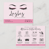 Eyelash Extension Instructions Nazorg Lash Logo Visitekaartje (Voorkant / Achterkant)