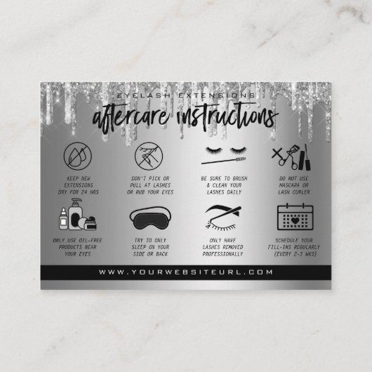 Eyelash Extension Instructions Nazorg Lash Logo Visitekaartje (Achterkant)