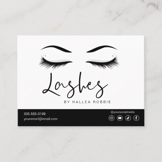 Eyelash Extension Instructions Nazorg Lash Logo Visitekaartje (Voorkant)