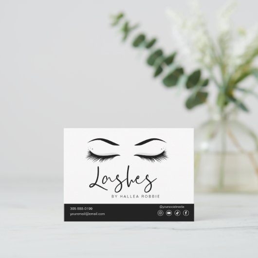 Eyelash Extension Instructions Nazorg Lash Logo Visitekaartje (Staand voorkant)