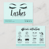 Eyelash Extension Instructions Nazorg Lash Logo Visitekaartje (Voorkant / Achterkant)