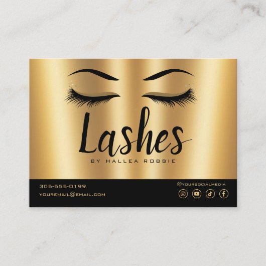 Eyelash Extension Instructions Nazorg Lash Logo Visitekaartje (Voorkant)