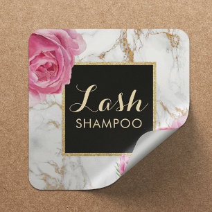 Eyelash Extension Lash Cleaner  Floral Vierkante Sticker