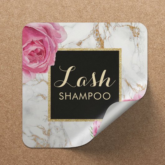 Eyelash Extension Lash Cleaner  Floral Vierkante Sticker