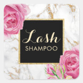 Eyelash Extension Lash Cleaner  Floral Vierkante Sticker (Voorkant)