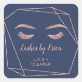 Eyelash Extension Lash Cleaner Geometric Roos Gold Vierkante Sticker (Voorkant)