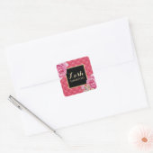 Eyelash Extension Lash Cleaner Lux Roze Floral Vierkante Sticker (Envelop)