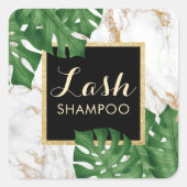 Eyelash Extension Lash Cleaner Tropical Leaves Vierkante Sticker (Voorkant)