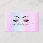 Eyelash Extension Lash Stylist Holographic Glitter Visitekaartje (Voorkant)
