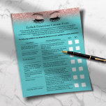 Eyelash Extension Liability Waiver Blauwgroen Roos Flyer<br><div class="desc">Eyelash Extension Liability Waiver & Release Form Blauwgroen & Roos Gold Glitter Flyers.</div>
