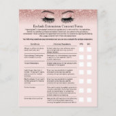 Eyelash Extension Liability Waiver Blush Roos Gold Flyer (Voorkant)