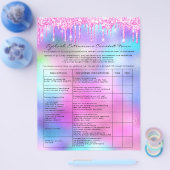 Eyelash Extension Liability Waiver Bright Roze Flyer (Enkel)