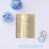 Eyelash Extension Liability Waiver Champaigne Gold Flyer (Enkel)