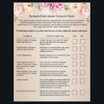Eyelash Extension Liability Waiver Elegant Ivory Flyer<br><div class="desc">Eyelash Extension Liability Waiver & Release Form  Floral Flyers.</div>