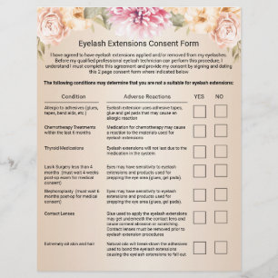 Eyelash Extension Liability Waiver Elegant Ivory Flyer