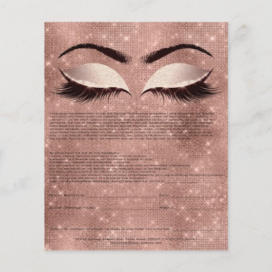 Eyelash Extension Liability Waiver Eyes Roos Spark Flyer (Achterkant)