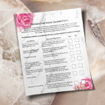 Eyelash Extension Liability Waiver  Floral Flyer<br><div class="desc">Eyelash Extension Liability Waiver Modern White Marble Flyers.</div>