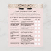 Eyelash Extension Liability Waiver Gold Border Flyer (Voorkant)