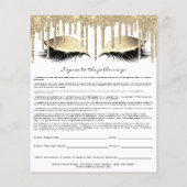 Eyelash Extension Liability Waiver Gold Drip White Flyer (Achterkant)