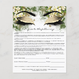 Eyelash Extension Liability Waiver Gold Microblade Flyer