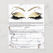 Eyelash Extension Liability Waiver Marble Gold Flyer (Achterkant)