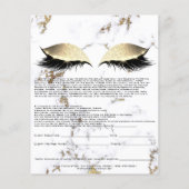 Eyelash Extension Liability Waiver Marble Gold Flyer (Achterkant)