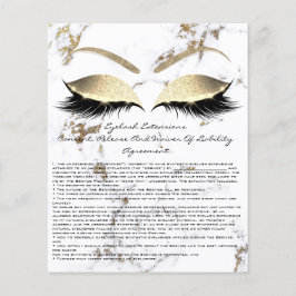 Eyelash Extension Liability Waiver Marble Gold Flyer