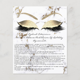Eyelash Extension Liability Waiver Marble Gold Flyer