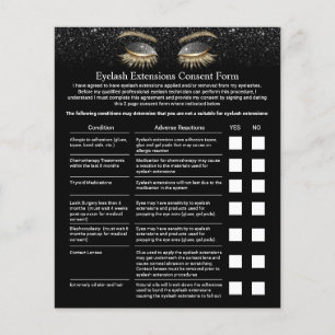 Eyelash Extension Liability Waiver Modern Black Flyer
