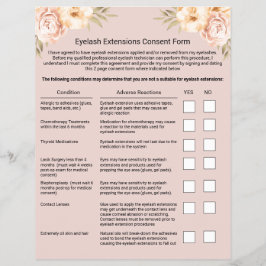 Eyelash Extension Liability Waiver & Release Form Flyer