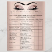 Eyelash Extension Liability Waiver Roos Blush Flyer (Voorkant)