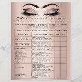 Eyelash Extension Liability Waiver Roos Blush Flyer (Voorkant)