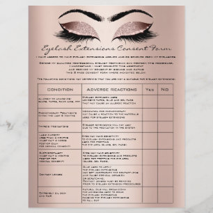 Eyelash Extension Liability Waiver Roos Blush Flyer