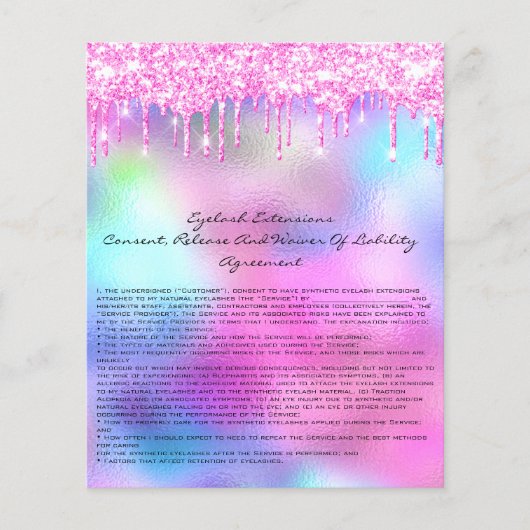 Eyelash Extension Liability Waiver Roos Drivers Flyer (Voorkant)