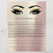Eyelash Extension Liability Waiver Roos Eyes Flyer (Achterkant)