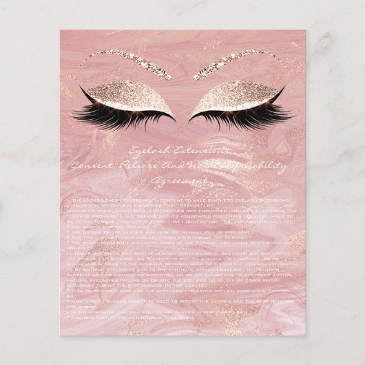 Eyelash Extension Liability Waiver Roos Marble1 Flyer (Voorkant)
