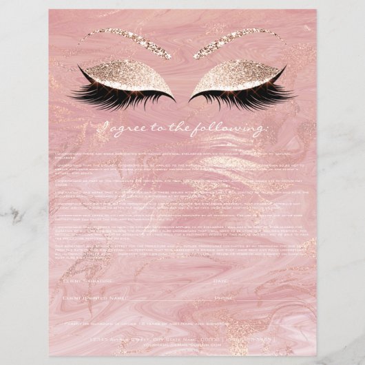 Eyelash Extension Liability Waiver Roos Marble2 Flyer (Achterkant)