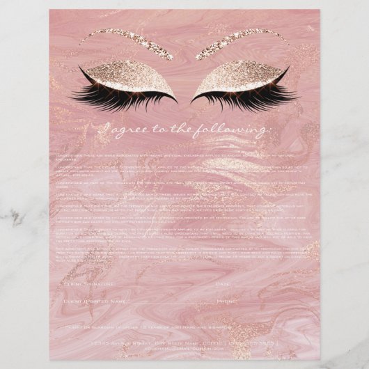 Eyelash Extension Liability Waiver Roos Marble2 Flyer (Achterkant)