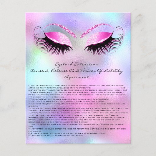 Eyelash Extension Liability Waiver Roos Ombre Blue Flyer (Voorkant)