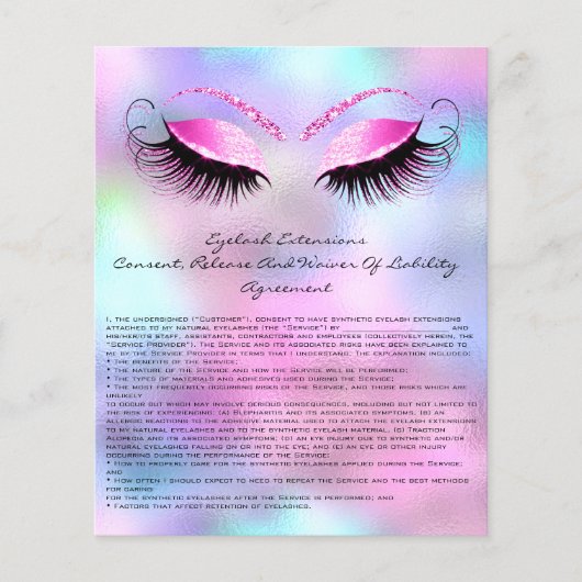 Eyelash Extension Liability Waiver Roos Ombre Flyer (Voorkant)