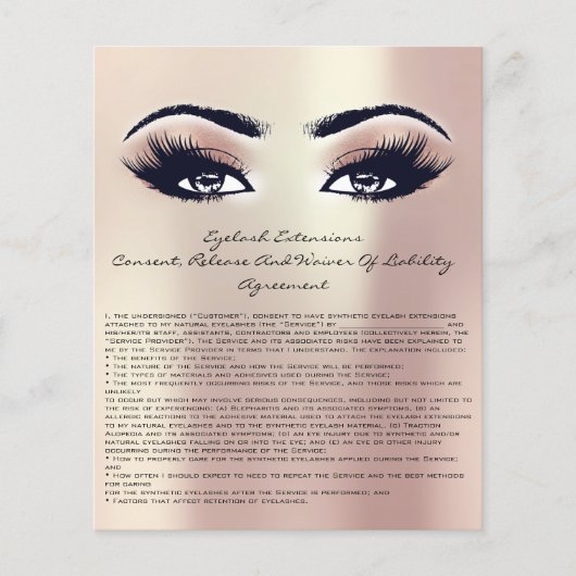 Eyelash Extension Liability Waiver Roos Pearly Flyer (Voorkant)