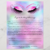 Eyelash Extension Liability Waiver Roos Roze Flyer (Achterkant)