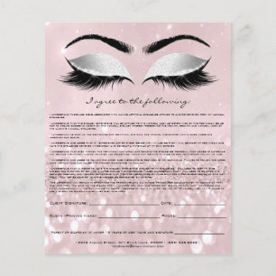 Eyelash Extension Liability Waiver Roos Roze grijs Flyer
