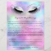 Eyelash Extension Liability Waiver Roos Silver Gra Flyer (Achterkant)