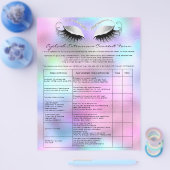 Eyelash Extension Liability Waiver Roos Silver Gra Flyer (Enkel)