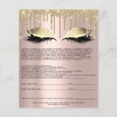 Eyelash Extension Liability Waiver Spark Roos Gold Flyer (Achterkant)