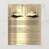 Eyelash Extension Liability Waiver Sparkly Glam Flyer (Achterkant)