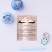 Eyelash Extension Liability Waiver Sparkly Pink Flyer (Enkel)