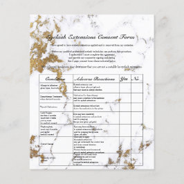 Eyelash Extension Liability Waiver White Marble Flyer