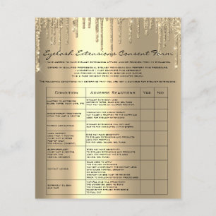 Eyelash Extension Liability Wavever Agreement Gold Flyer